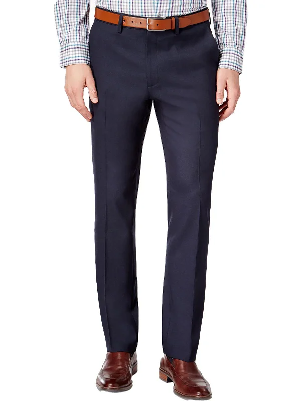 Men's lightweight ripstop pants-Mens Window Pane Slim Dress Pants