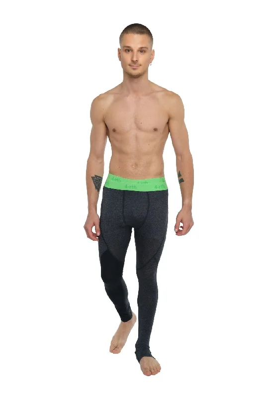 Men's skinny twill pants-Performance Yoga Leggings - Long (Charcoal Heather)