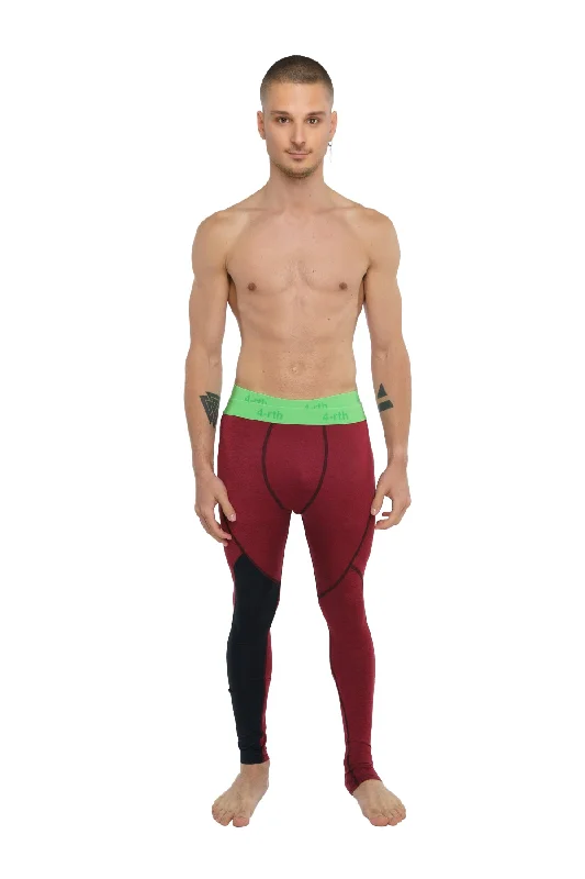 Men's comfy twill pants-Performance Yoga Leggings - Long (Brick Red Heather)