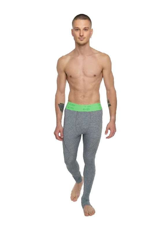 Men's durable linen pants-Performance Yoga Leggings - Long (Steel Heather)