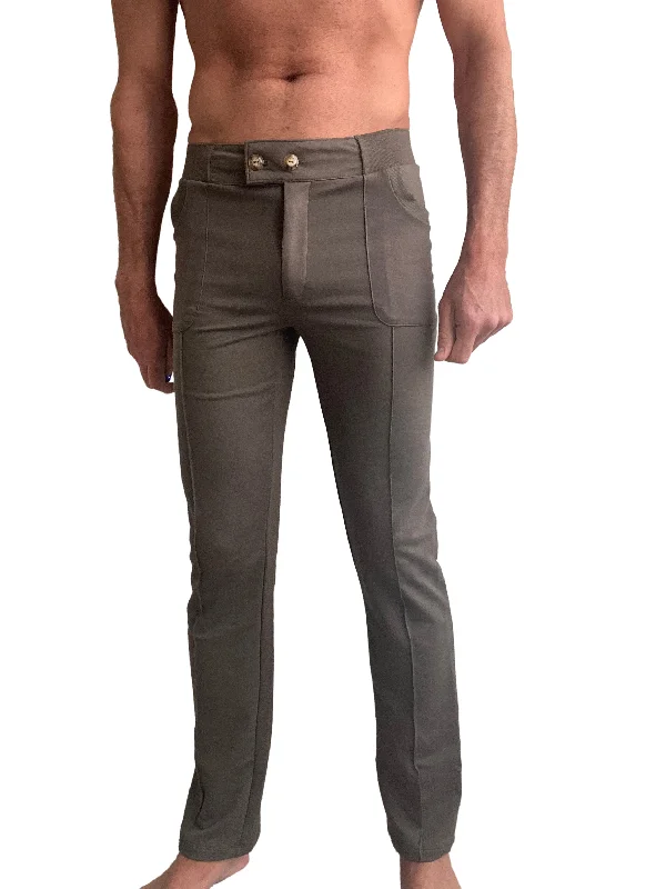 Men's durable twill trousers-Tactical Urban at Home Dress Pant Yoga Pant (Army Green)