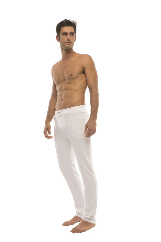 Men's comfy ripstop trousers-Tactical Urban at Home Dress Pant Yoga Pant (White)