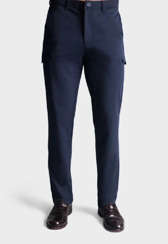 Men's formal denim trousers-Venture Cargo Pants Navy