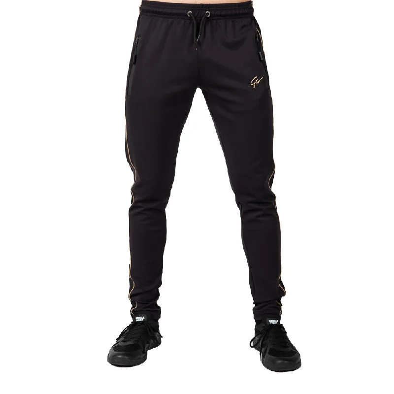 Men's faded wash jeans-Wenden Track Pants - Black/Gold