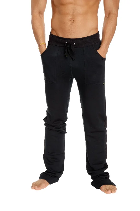 Men's formal corduroy trousers-**Winter Collection** Mid-Weight Luxury-Fleece Track & Lounge Sweat Pant (Black)