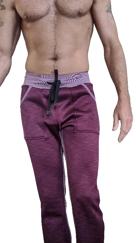 Men's casual corduroy pants-**Winter Collection** Thick-Weight Performance-Luxe-Fleece Track & Lounge Sweat Pant (Plum Purple)