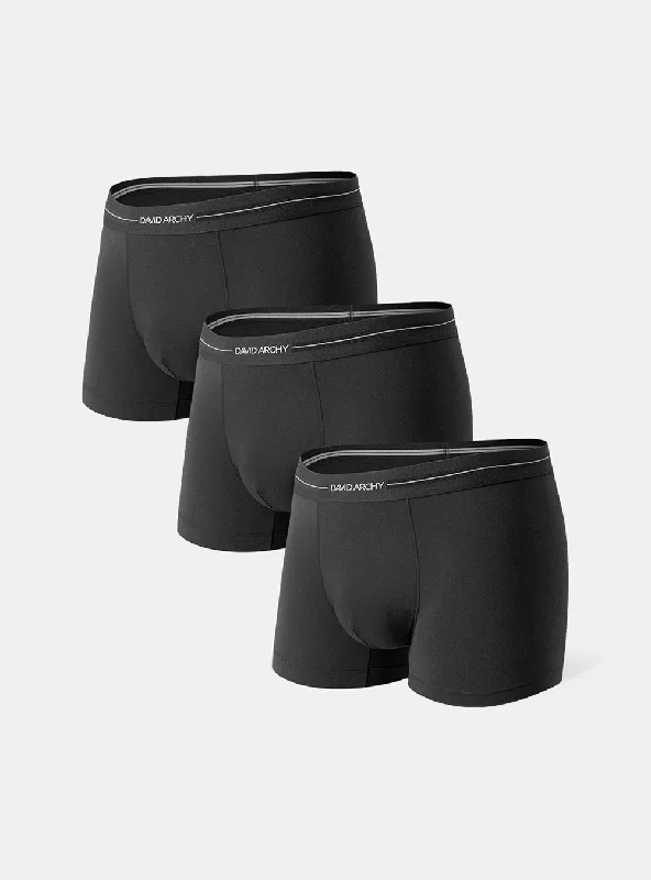 men's high-waisted trunks-3 Packs Micro Modal Antibacterial Cool Trunks Pouch Support