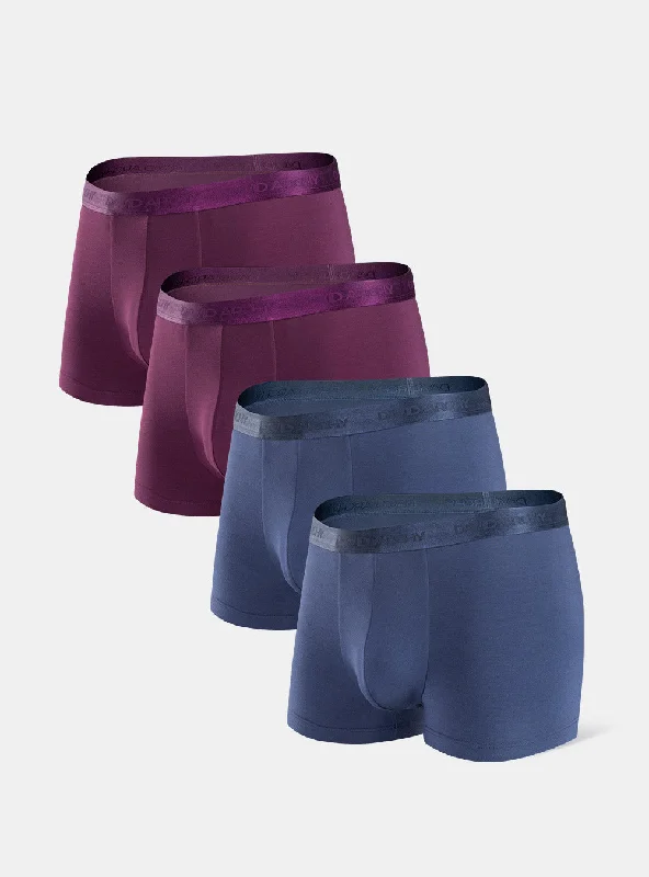 men's breathable trunks-4 Packs Ultra Soft Micro Modal Trunks