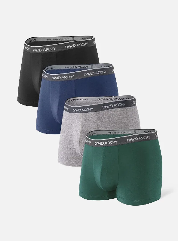 men's anti-odor trunks-4 Packs Bamboo Rayon 3D Touch Trunks