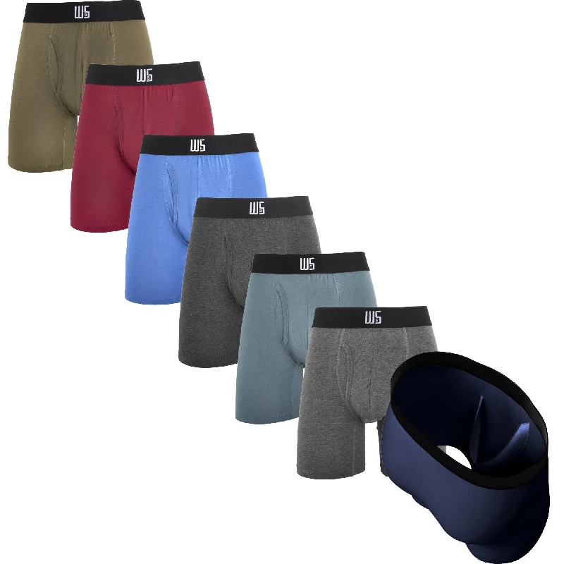 men's everyday underwear subscription-6" Inseam Boxer Briefs - MicroModal - W/Chafe Safe Pouch