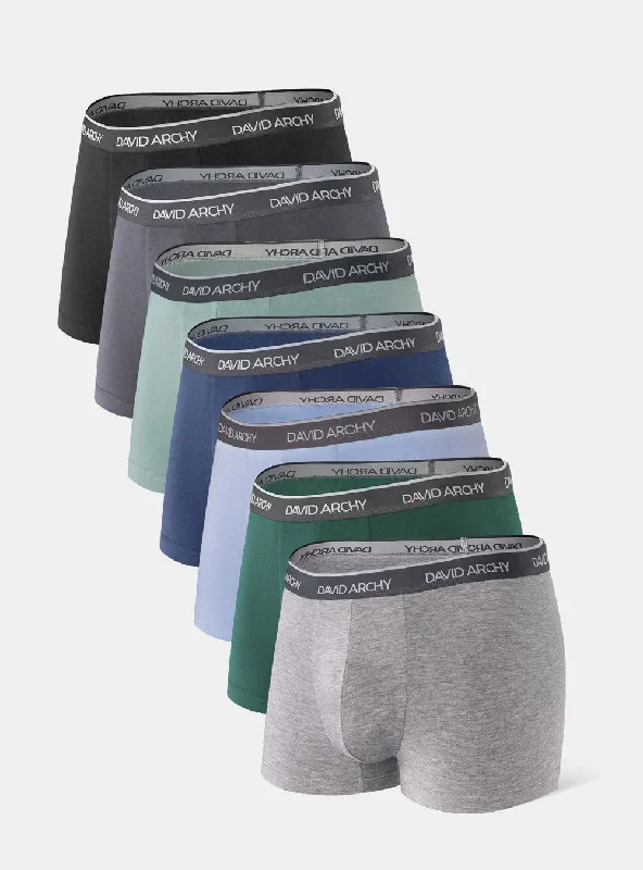 men's stretch trunks-7 Packs Bamboo Rayon Trunks