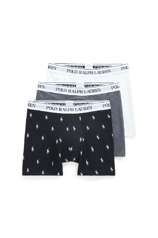 men's silk boxer shorts for elegance-Polo Ralph Lauren Men's 3 Pack Boxer Brief