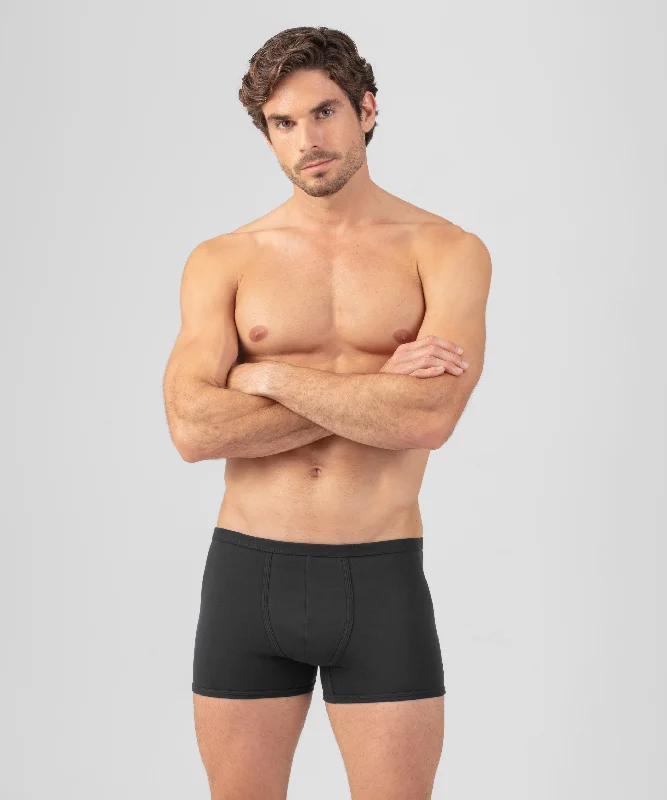 men's loose-fit trunks-Boxer Briefs: Black