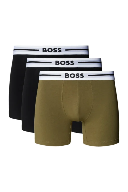 men's modal underwear for softness-Boss 3 Pack Men's Bold Boxer Brief