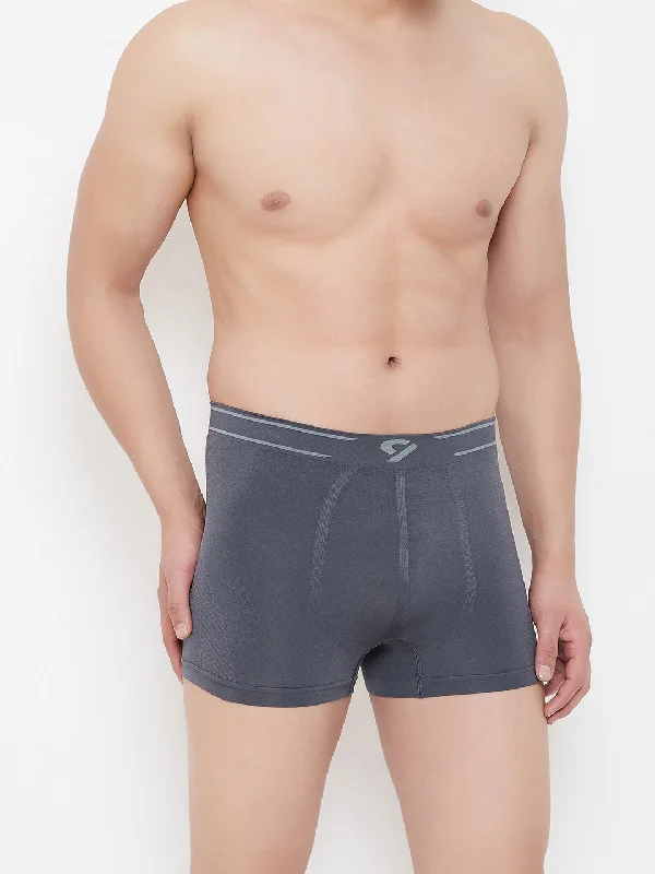 men's seamless boxer briefs-C9 Airwear Seamless Men's Trunk/Boxer - Charcoal