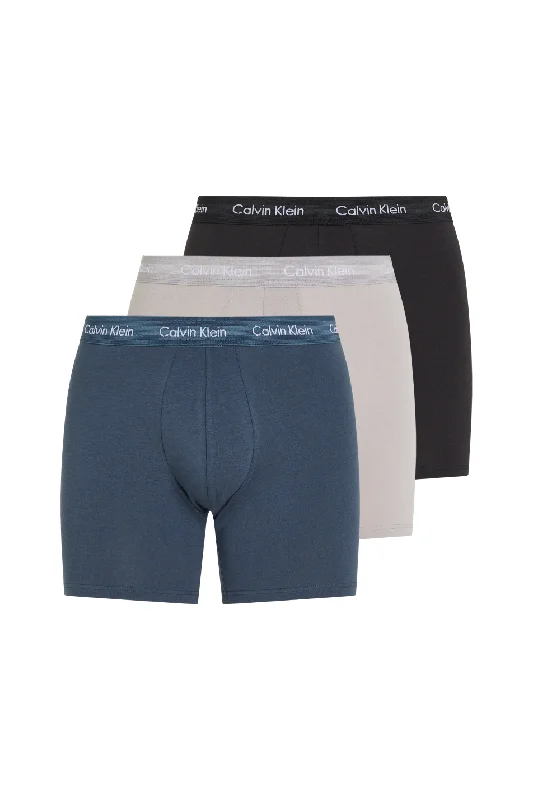 men's loose-fit boxer briefs for freedom-Calvin Klein 3 Pack Men's Cotton Stretch Boxer Brief