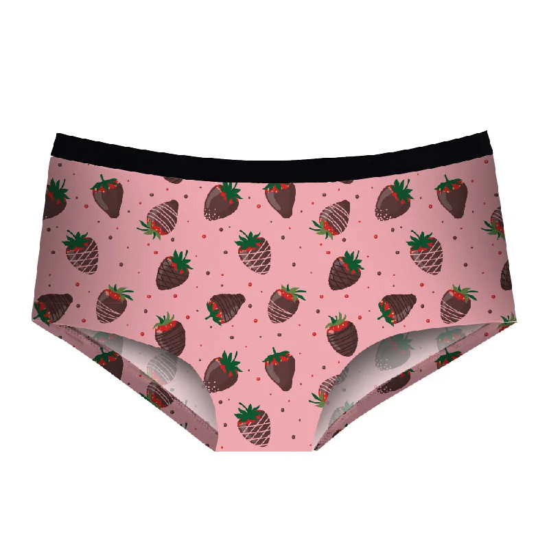 men's tagless briefs-Chocolate Strawberries  - Cheeky Brief