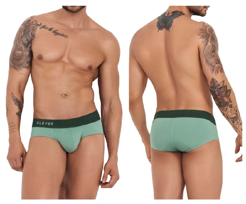 men's designer briefs-Clever 1234 Grace Briefs Color Green