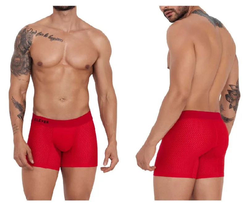 men's colorful boxer shorts-Clever 1260 Euphoria Boxer Briefs Color Red