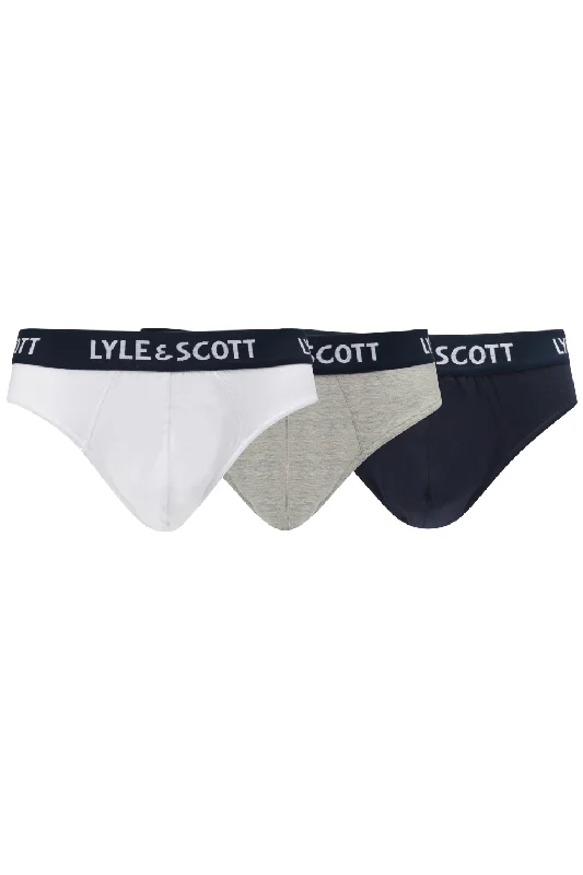 men's plus-size boxer briefs for fit-Lyle & Scott Owen 3 Pack Men's Briefs