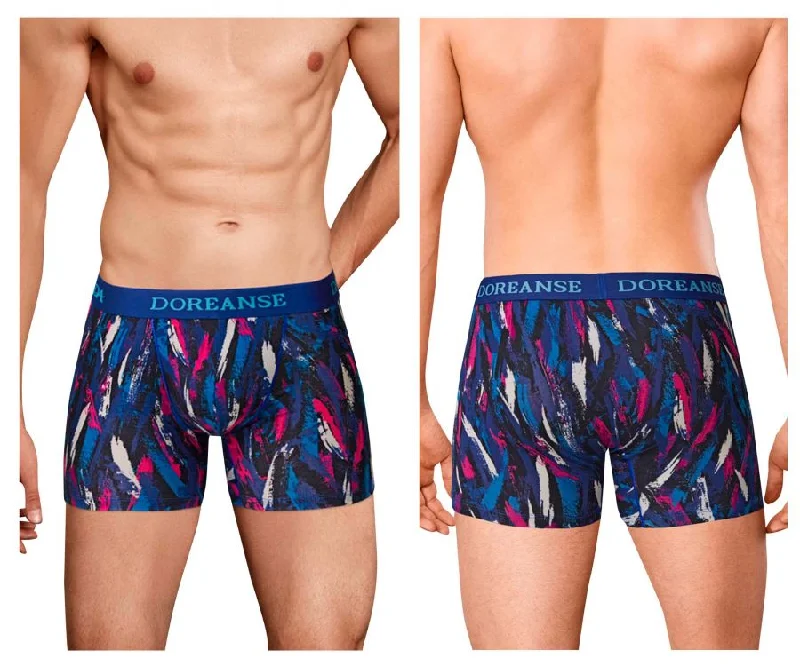 men's designer briefs-Doreanse 1704-PRN Neon Sport Trunks Color Printed