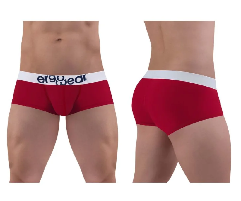 men's performance underwear for gym-ErgoWear EW1480 MAX COTTON Trunks Color Garnet