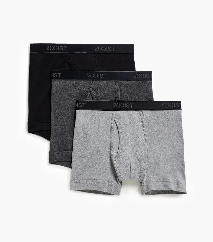 men's plain underwear subscription-Essential Cotton Boxer Brief 3-Pack