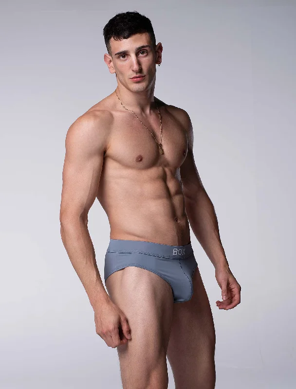 men's compression underwear delivery-Glide Briefs - Meteorite Grey