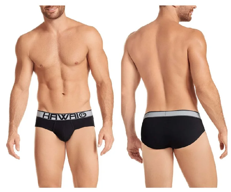 men's luxury trunks-HAWAI 41962 Cotton Briefs Color Black