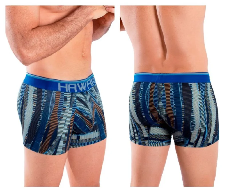 men's compression trunks-HAWAI 42121 Printed Athletic Trunks Color Royal Blue