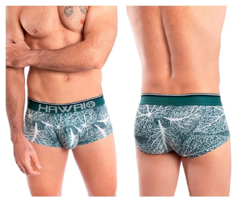 men's colorful trunks-HAWAI 42134 Printed Mini Trunks Color Green