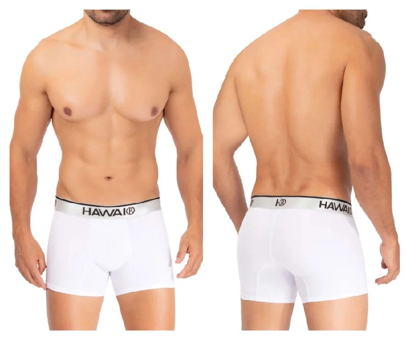 men's anti-odor underwear sale-HAWAI 42326 Microfiber Boxer Briefs Color White