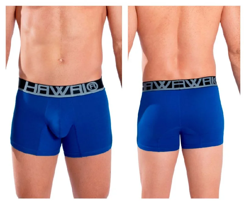 men's low-rise trunks-HAWAI 4986 Solid Athletic Trunks Color Royal Blue