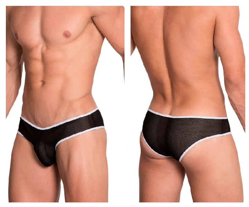 men's breathable underwear monthly-Hidden 955 Mesh Briefs Color Black-White