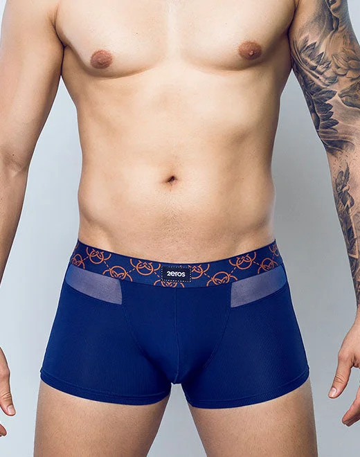 men's silk boxer shorts pack-Himeros Underwear Trunk - Navy Blue