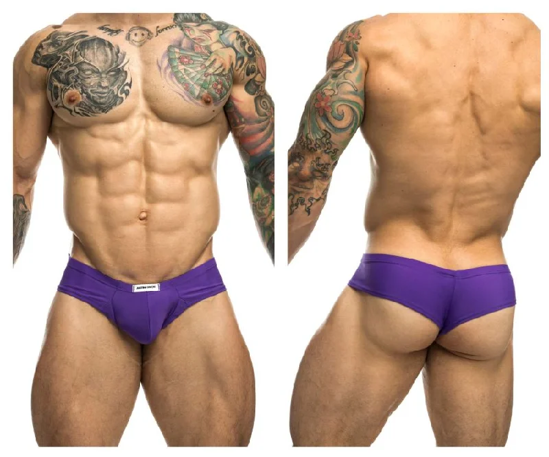 men's fitted underwear set-JUSTIN+SIMON XSJ22 Cheek Briefs Color Purple