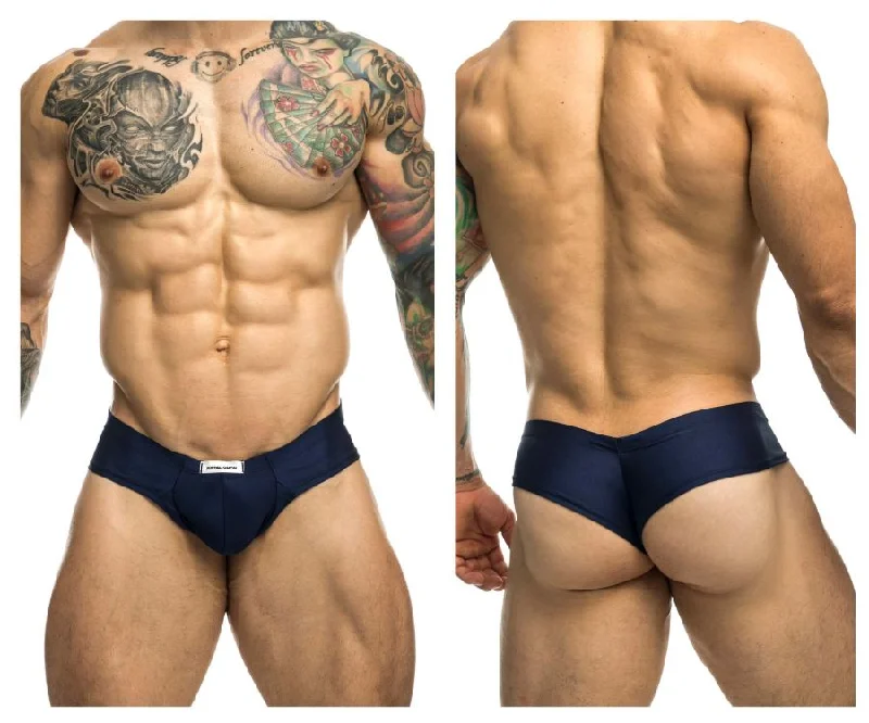 men's lightweight underwear pack-JUSTIN+SIMON XSJ22 Cheek Briefs Color Navy