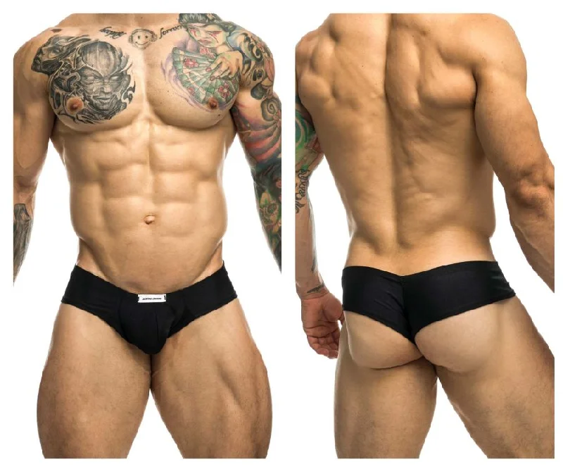 men's stretch underwear multipack-JUSTIN+SIMON XSJ22 Cheek Briefs Color Black