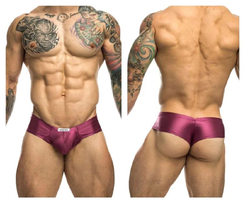 men's luxury underwear delivery-JUSTIN+SIMON XSJ22 Cheek Briefs Color Wine