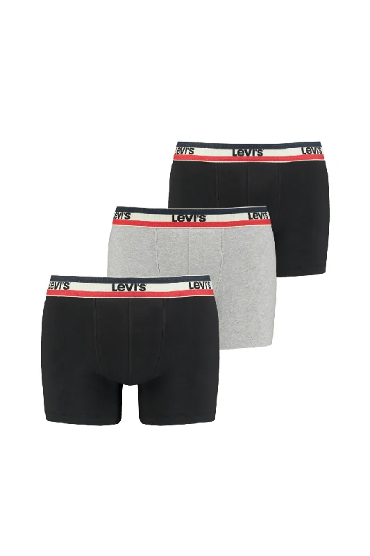 men's affordable underwear set-Levi's Men's 3 Pack Sportswear Logo Boxer Brief