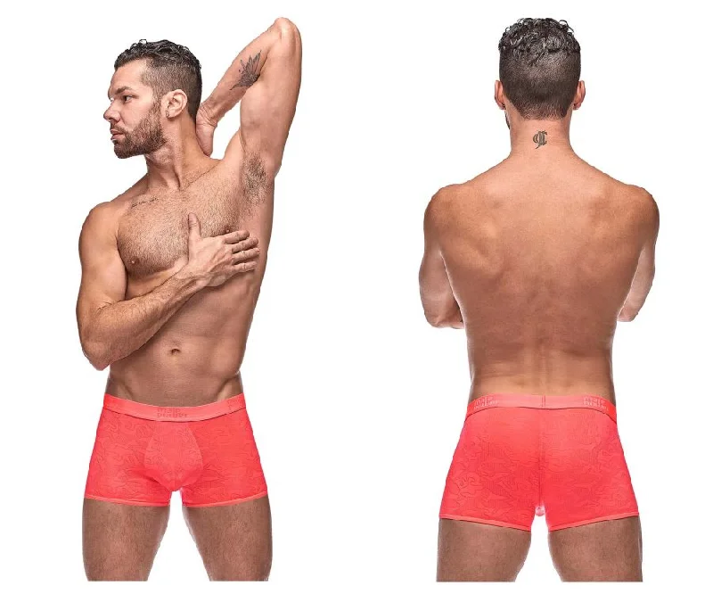 men's seamless trunks pack-Male Power 145-263 Impressions Short Color Coral