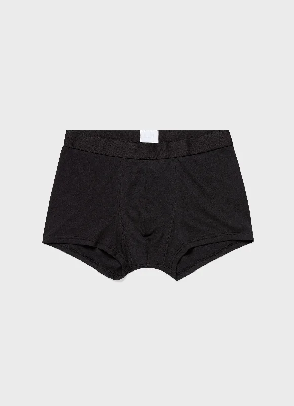 men's cooling underwear for hot climates-Men's Sea Island Cotton Trunks in Black