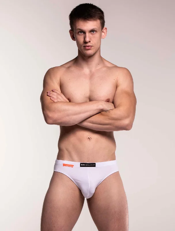 men's breathable underwear-Mens Euro Briefs - Focus White