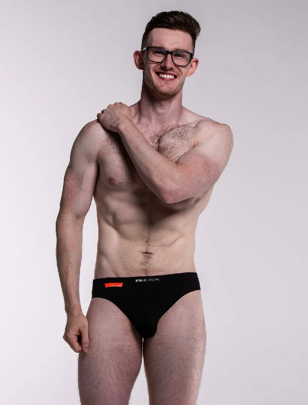 men's high-waisted underwear offer-Mens Euro Briefs - Vantablack