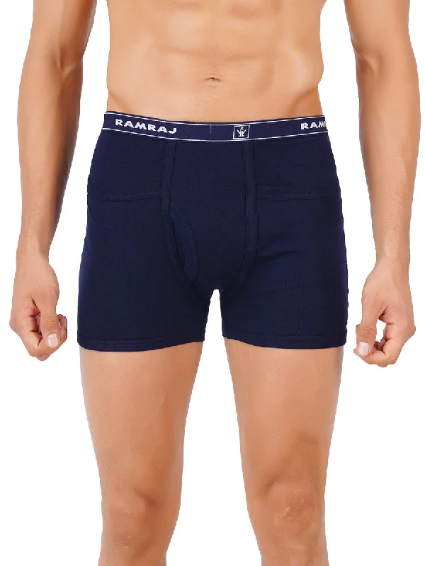 men's low-rise underwear-Men Soft Combed 1*1 Rib Pocket Trunks Plus Size Imaxs-Pack of 2