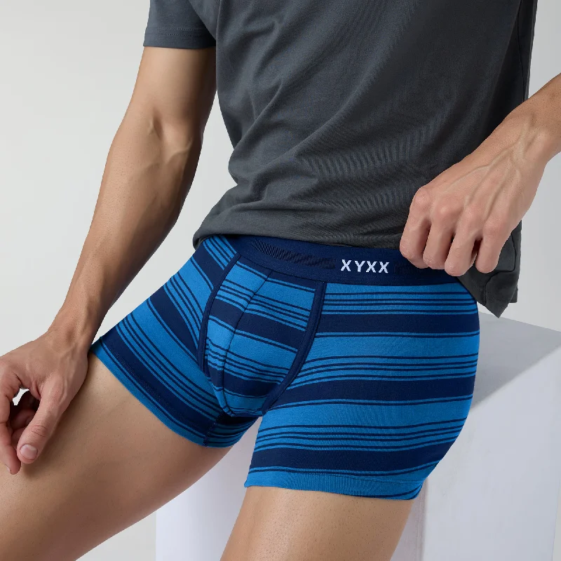 men's slim-fit underwear deal-Streax Cotton Stretch Trunks Pacific Blue