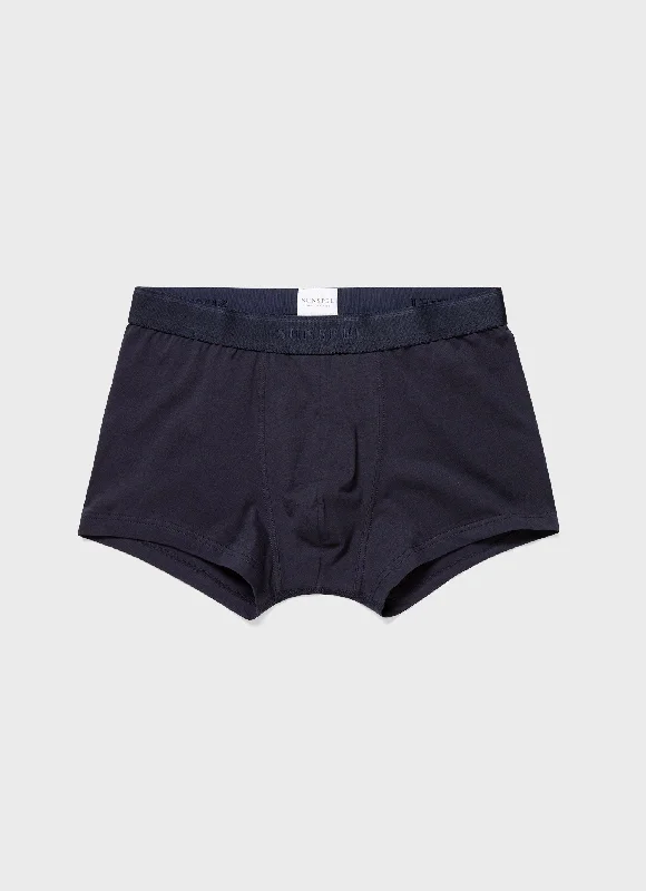 men's tagless boxer briefs pack-Men's Stretch Cotton Trunks in Navy