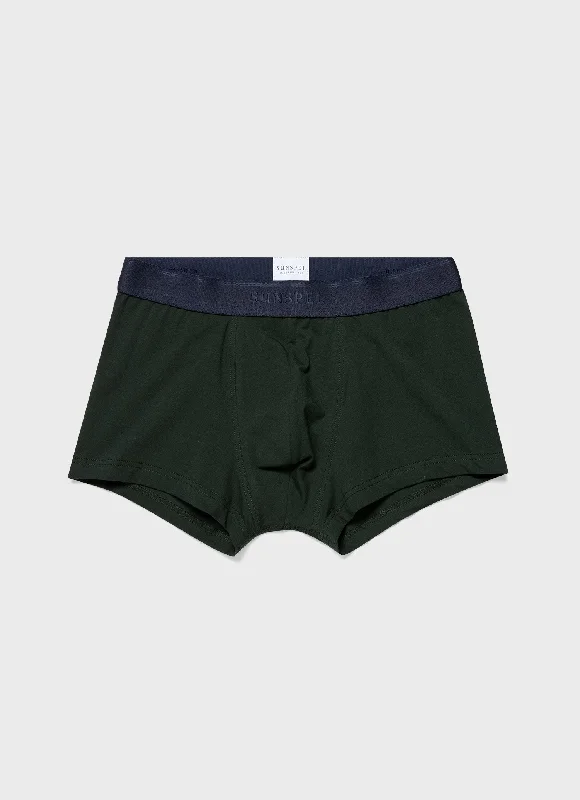 men's everyday underwear for daily use-Men's Stretch Cotton Trunks in Seaweed