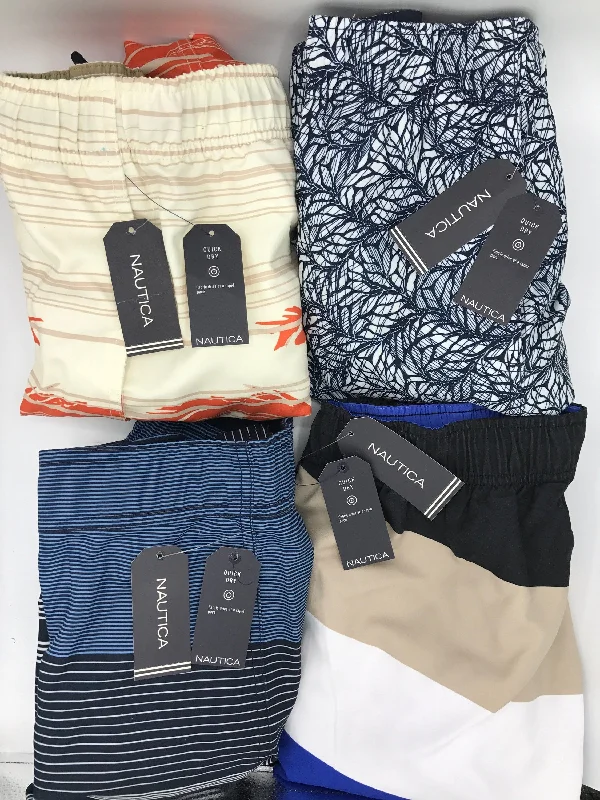 men's fitted trunks-Nautica Print Swim Trunks