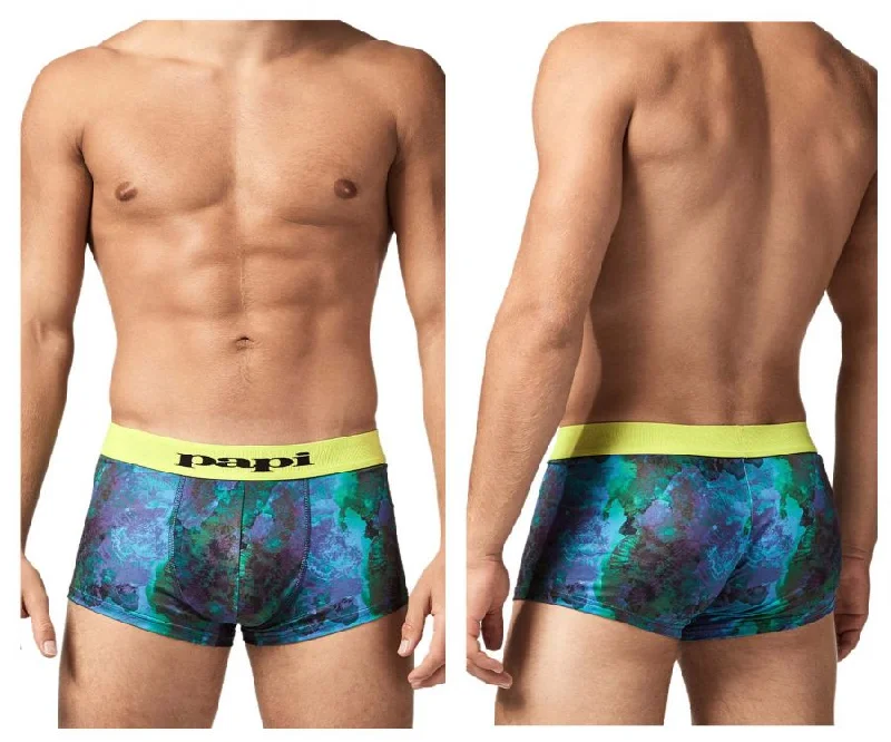 men's soft underwear-Papi UMPA050 Fashion Microflex Brazilian Trunks Color Ocean Multi Print